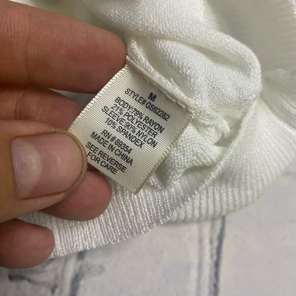 womens shirt‎ M Lace see through vneck sexy sheer bold Seductive bold artsy wrap - Picture 6 of 9